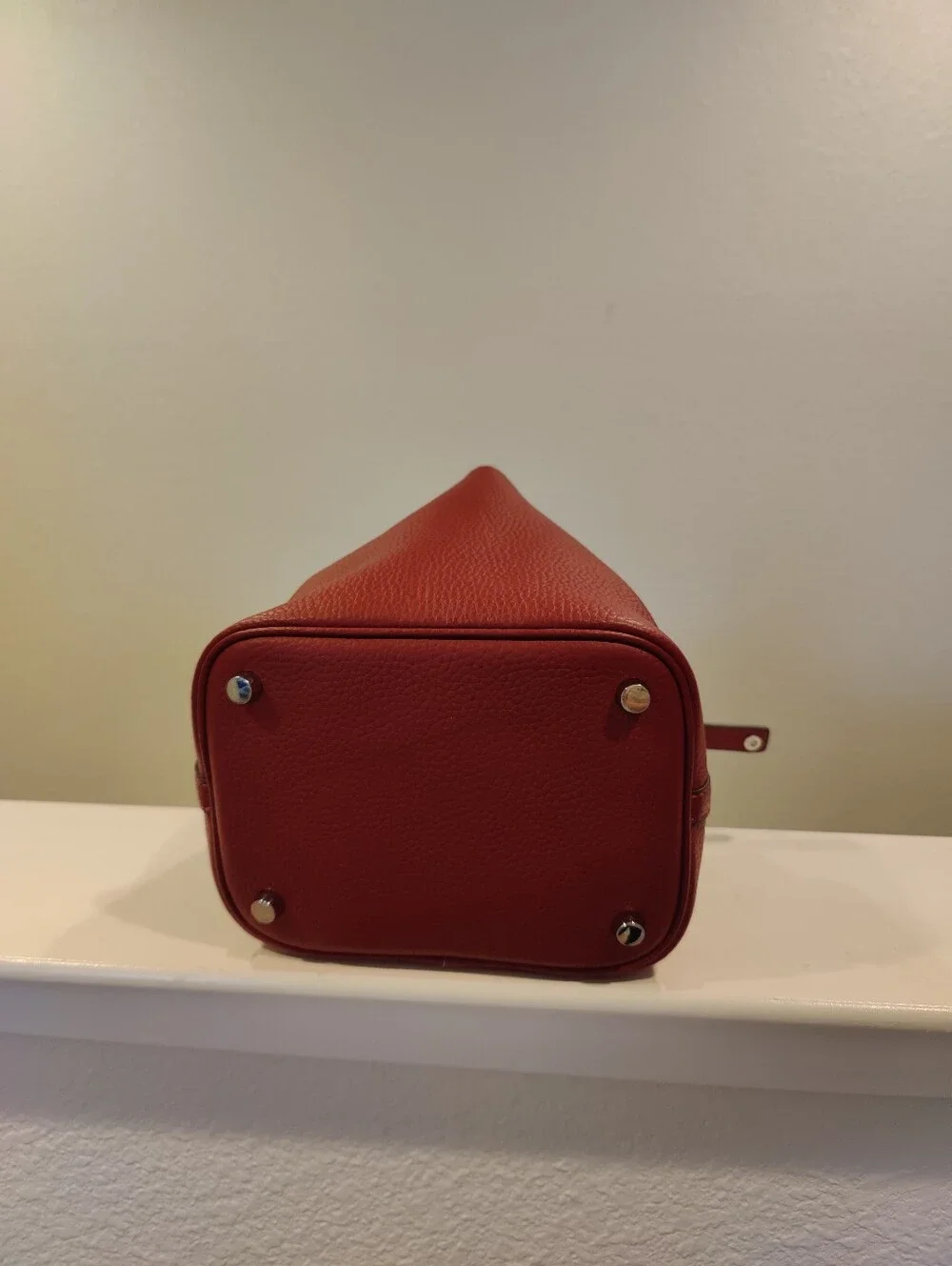 Burgundy Maroon Red Genuine Leather Top Handle Bag